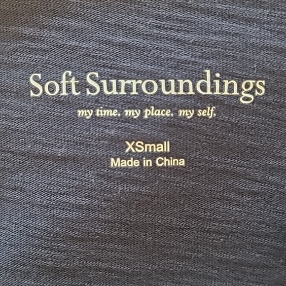 Soft Surroundings Danielle Button Down Asymmetrical Navy Tunic Top Blue Size XS - Picture 6 of 7